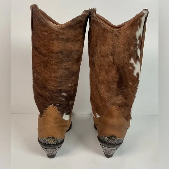 Vintage Zodiac Calf Hair On Cowhide Pony Cowgirl Boots 7.5 M Nubuck Suede - Picture 10 of 16